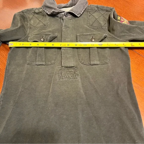 Ralph Lauren Rugby Shirt Womens Medium Polo 2004 Y2K Patch Embroidered RL VTG - Picture 11 of 13